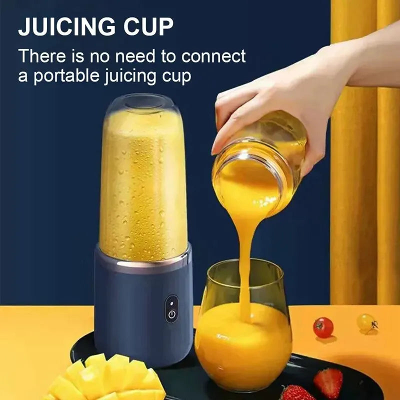 Portable Blender Bottle Electric 6 Blades Multifunction Juice Blender Fresh Juice Smoothie Blender Ice CrushCup Food Processor - AMULET RING STORE