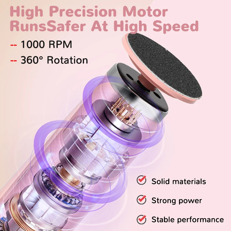 Wireless Electric Foot Callus Remover Machine Rechargeable Pedicure Tool for Dead Skin And Cuticle Removal with Replacement Sand - AMULET RING STORE