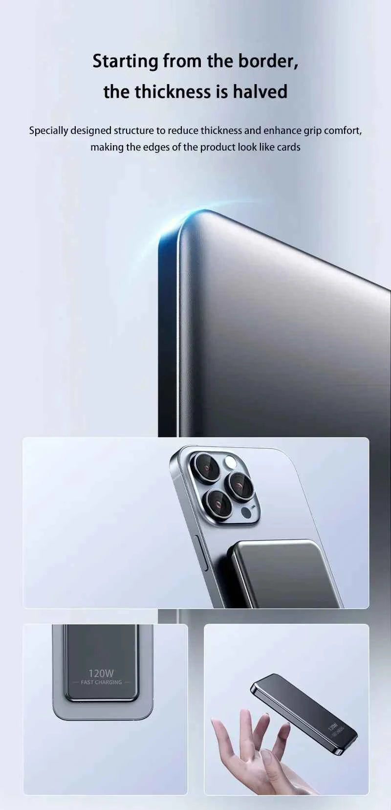 Xiaomi 120W Magnetic Power Bank 50000mAh Large Capacity Wireless Magnetic Fast Charger Portable Power Supply for iPhone Samsung