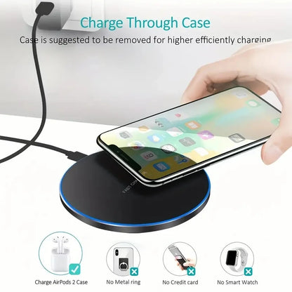 30W Wireless Charger For iPhone 15 14 13 12 X Pro Max Induction Fast Charging Pad Dock Station For Samsung S23 S22 Xiaomi Huawei - AMULET RING STORE