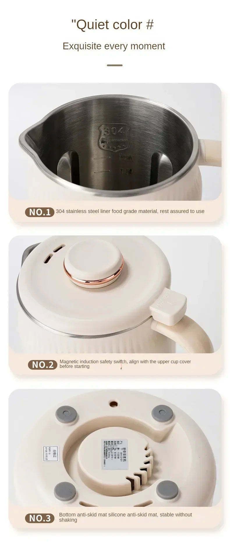 220V Electric Soybean Milk Machine Automatic Intelligent Food Blender Fruit Juicer Water Boiling Kettle Rice Paste Maker - AMULET RING STORE