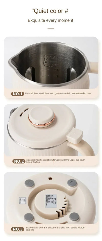 220V Electric Soybean Milk Machine Automatic Intelligent Food Blender Fruit Juicer Water Boiling Kettle Rice Paste Maker - AMULET RING STORE