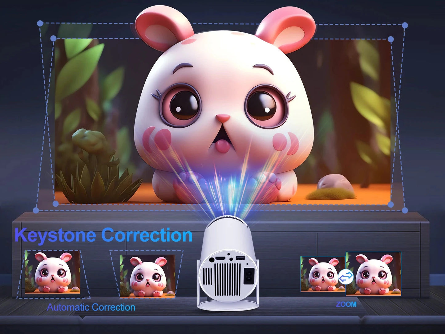 Magcubic HY300 Pro Projector 200ANSI Native 720P Wireless Screen Mirroring System Dual Band WiFi Hi-chip A3100 for Home Theater