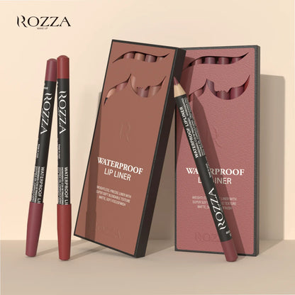 Rozza Waterproof Lip Liner Pencil Set, Weightless Precise Liner with Super Soft Blendable Texture Matte Soft - AMULET RING STORE