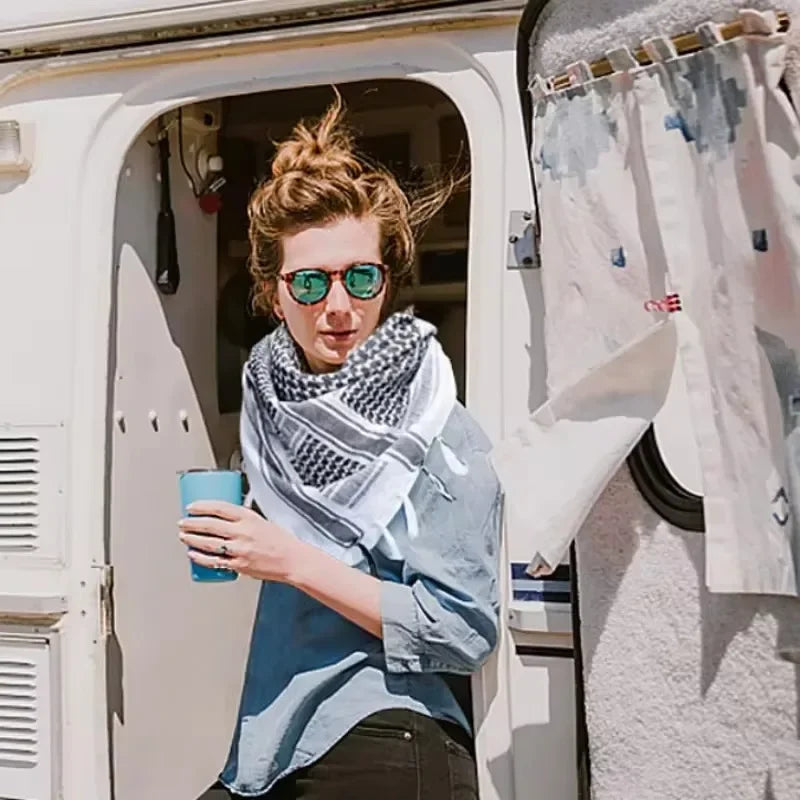 Keffiyeh Tactical Desert Scarf Wrap Shemagh Head Neck Arab Scarf Keffiyeh Scarf Wrap for Men And Women - AMULET RING STORE