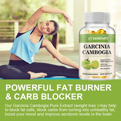 Garcinia Cambogia Capsules - Burn Fat, Detoxify, Appetite Suppression, Boost Metabolism, Weight Management