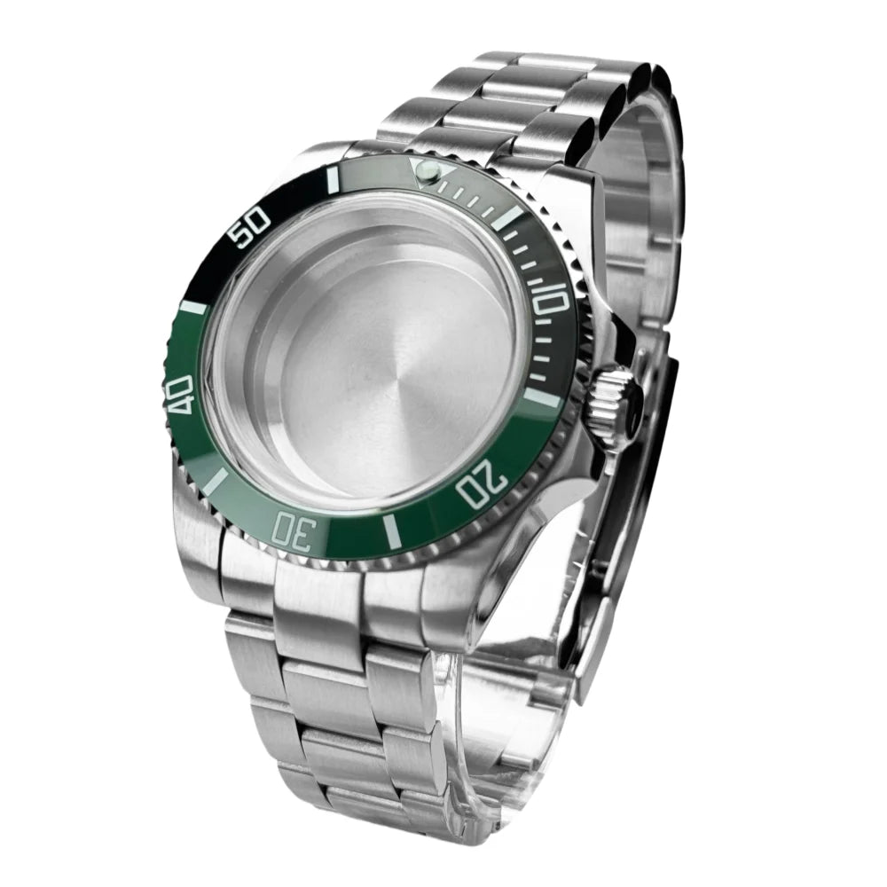 40mm 200m Waterproof NH34 NH35 NH36 Watch Case Accessories for Oyster Band SUB Watch Maker 120clicks BGW9 blue lume Bezel - AMULET RING STORE