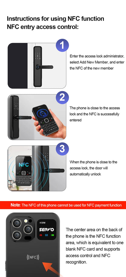 SERVO 4 SIM Card 4 Standby QWERTY Keyboard Mobile Phone Speed Dial Blacklist FM Radio Flashlight 2G GSM Cellular Cellphone TypeC