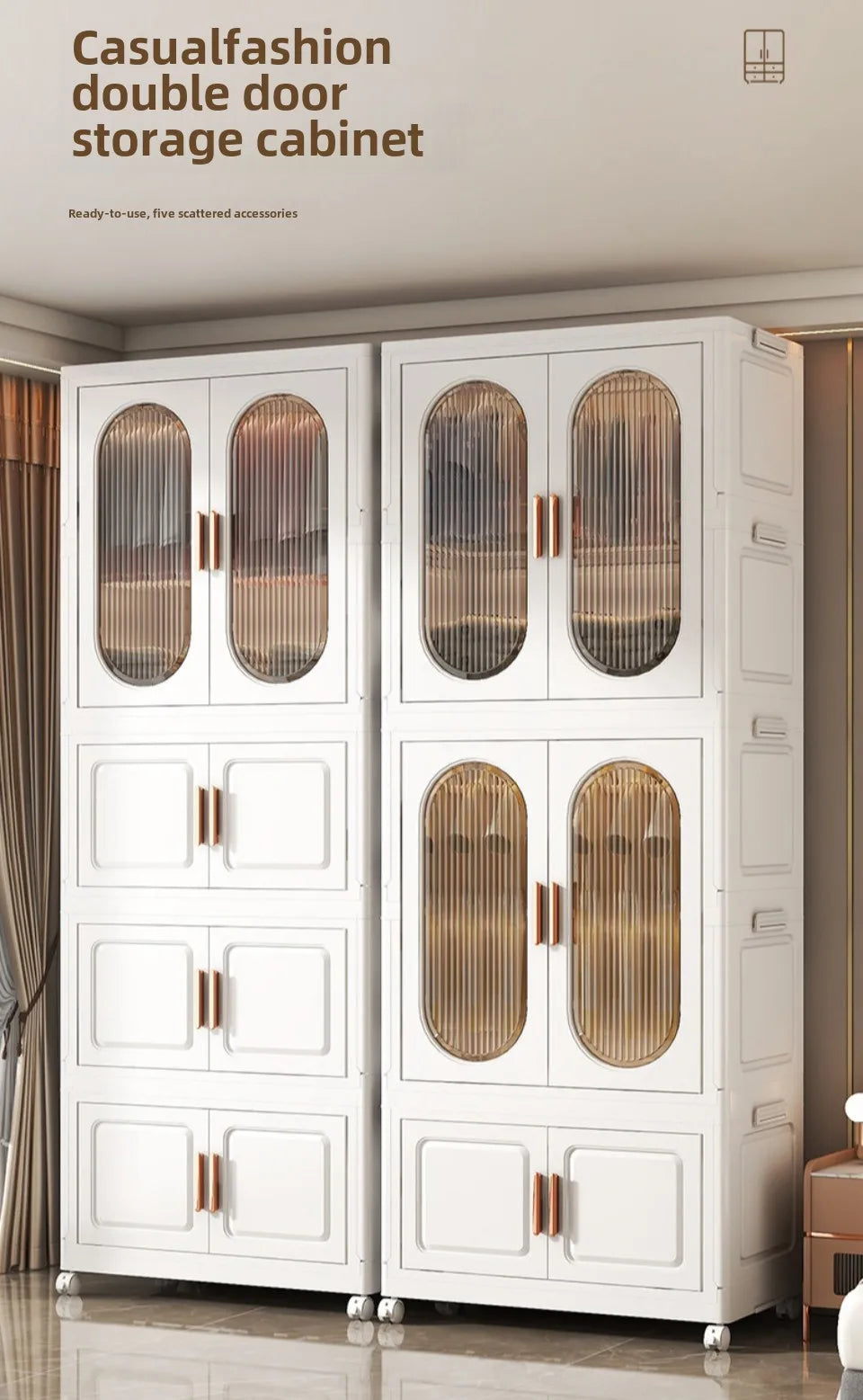 Stackable Large Capacity Fold Storage Box Plastic Clothing Storage Bin with Lid with Wheels Sundries Storages With Double Door - AMULET RING STORE