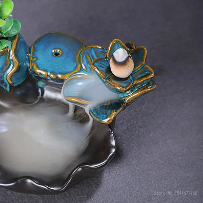 Backflow Incense Furnace, Aromatherapy Furnace, Hydroponic Cultivation of Green Plants, Home Religious Articles, Decor Line - AMULET RING STORE