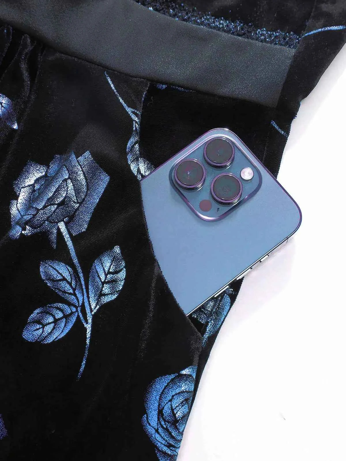 ROSEGAL Plus Size Gilding Rose Lace Up Velvet Sleeveless Swing Dress Women Summer Casual Knee-Length Dress Vestidos With Pocket