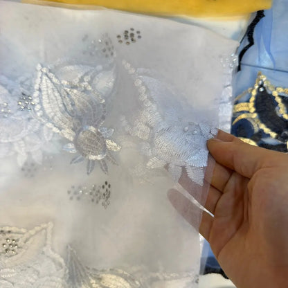 on sale 2025 New African Net Hijab Scarf For Muslim Women African Dubai Islam Headscarf Embroidery Shawls voile - AMULET RING STORE