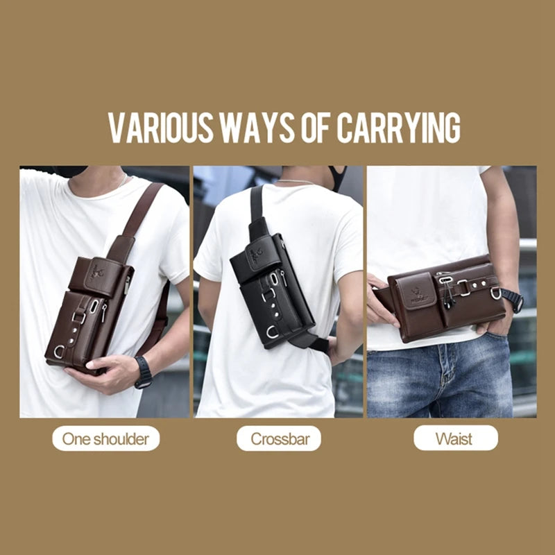WEIXIER Brand Unisex Single-Shoulder Multi-Function Sports Running Large-Capacity Waist Men's Chest Bag Casual Messenger Wallet - AMULET RING STORE