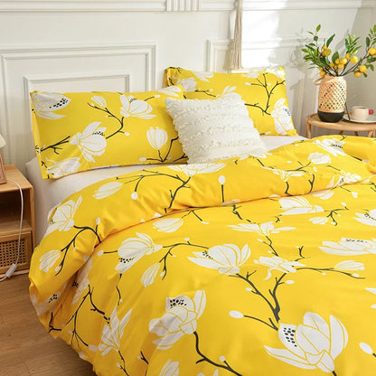 Ethereal Butterfly Print Brushed Duvet Cover Set with Pillowcases - Cozy Polyester,Twin/Full/King/Queen Size