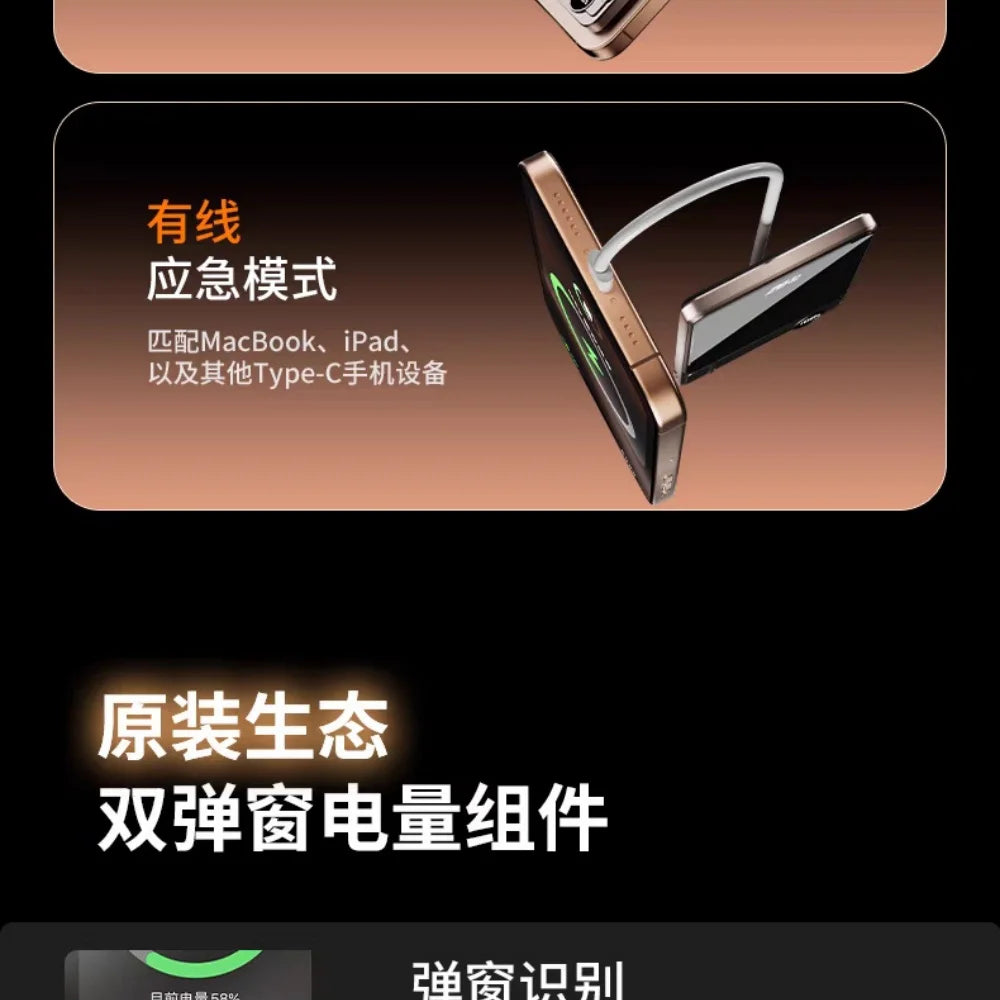 Ultra Slim 10000mAh Magnetic Power Bank CCC Certified Fast Charger for iPhone Watch Wireless Portable Battery For Samsung - AMULET RING STORE