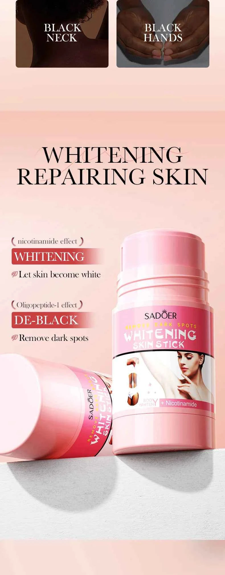 Niacinamide Whitening Cream Stick Remove Dark Spots Bleaching Private Parts Underarm  Brighten Butt Knee Inner Thigh Body Care