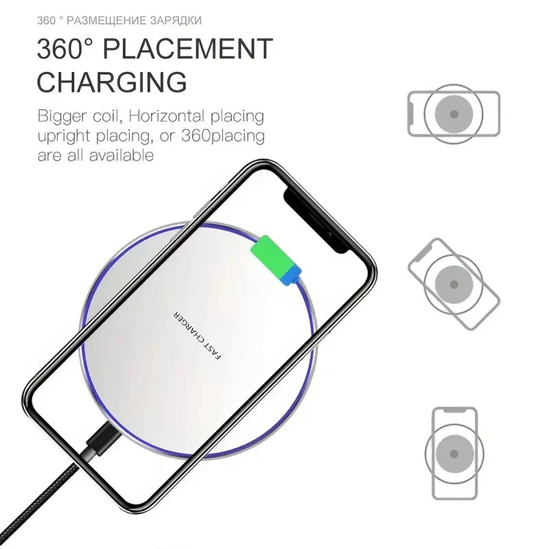 30W Wireless Charger For iPhone 15 14 13 12 X Pro Max Induction Fast Charging Pad Dock Station For Samsung S23 S22 Xiaomi Huawei - AMULET RING STORE