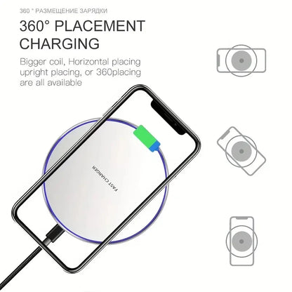 30W Wireless Charger For iPhone 15 14 13 12 X Pro Max Induction Fast Charging Pad Dock Station For Samsung S23 S22 Xiaomi Huawei - AMULET RING STORE