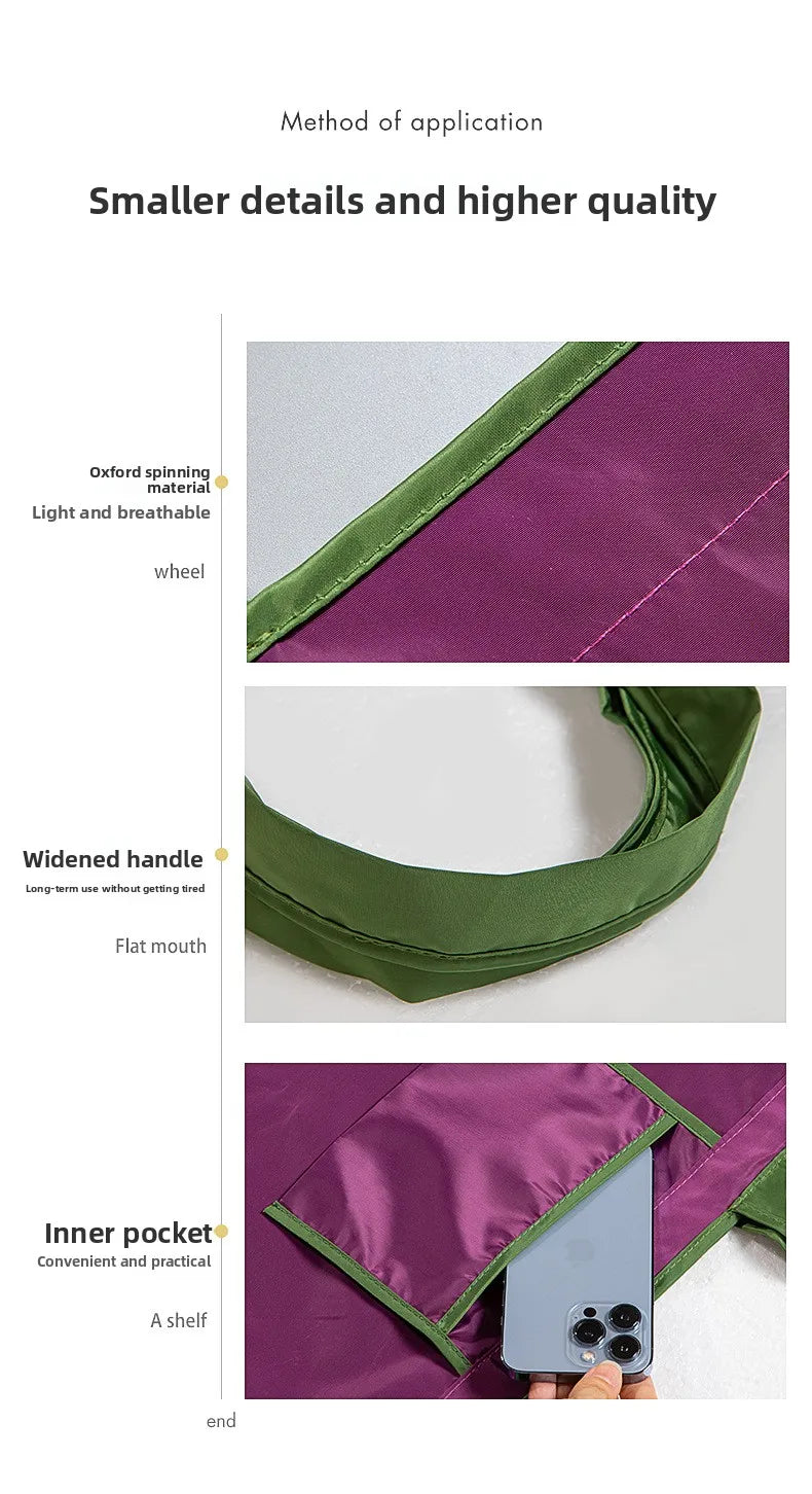 Large-sized drawstring eco-friendly supermarket shopping bag fashionable single-shoulder bag foldableportable handbag,waterproof - AMULET RING STORE