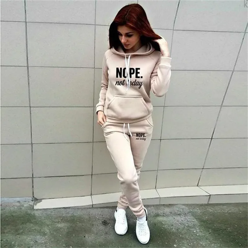 Women's sportswear sportswear jogging clothes ladies casual hooded sportswear suit clothes hoodie + sports pants sportswear - AMULET RING STORE