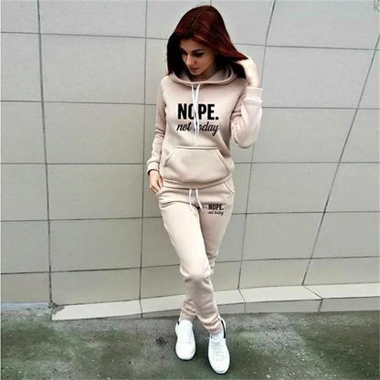 Women's sportswear sportswear jogging clothes ladies casual hooded sportswear suit clothes hoodie + sports pants sportswear - AMULET RING STORE