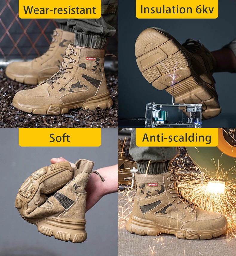 Sneakers Indestructible Shoes Work Safety Shoes With Steel Toe Cap Puncture-Proof Male Security Protective Shoes Tactical Boots - AMULET RING STORE