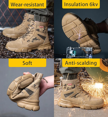Sneakers Indestructible Shoes Work Safety Shoes With Steel Toe Cap Puncture-Proof Male Security Protective Shoes Tactical Boots - AMULET RING STORE