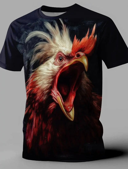 Men's Animal Funny T Shirt Short Sleeve T shirt 3D Print O-Neck Shirt Exaggerated Designer Party Summer Casual Clothing Apparel - AMULET RING STORE