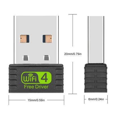 Mini USB WiFi Adapter 150M Wireless Network Card 2.4GHz WiFi Ethernet Receiver Free Drive USB Dongle for PC Computer Accessories - AMULET RING STORE