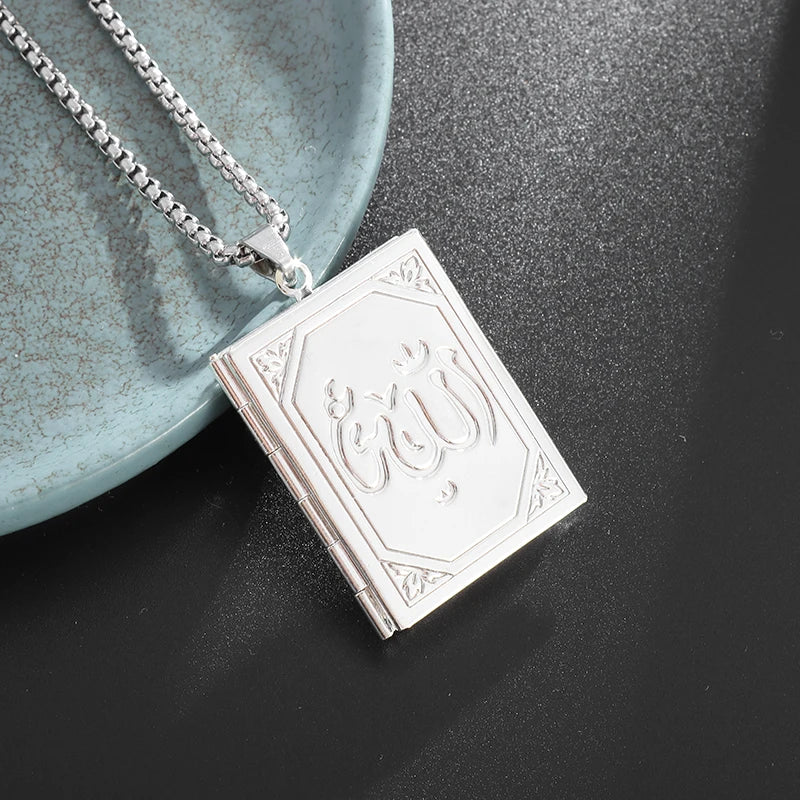 Islamic Muslim Photo Box Jewelry Arabic Allah Bible Necklace