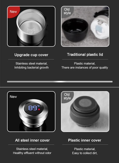 600-1500ml 316 Stainless Steel Thermos Bottle LED Temperature Display Thermal Mug Vacuum Flask Water Bottle For Outdoor Camping - AMULET RING STORE