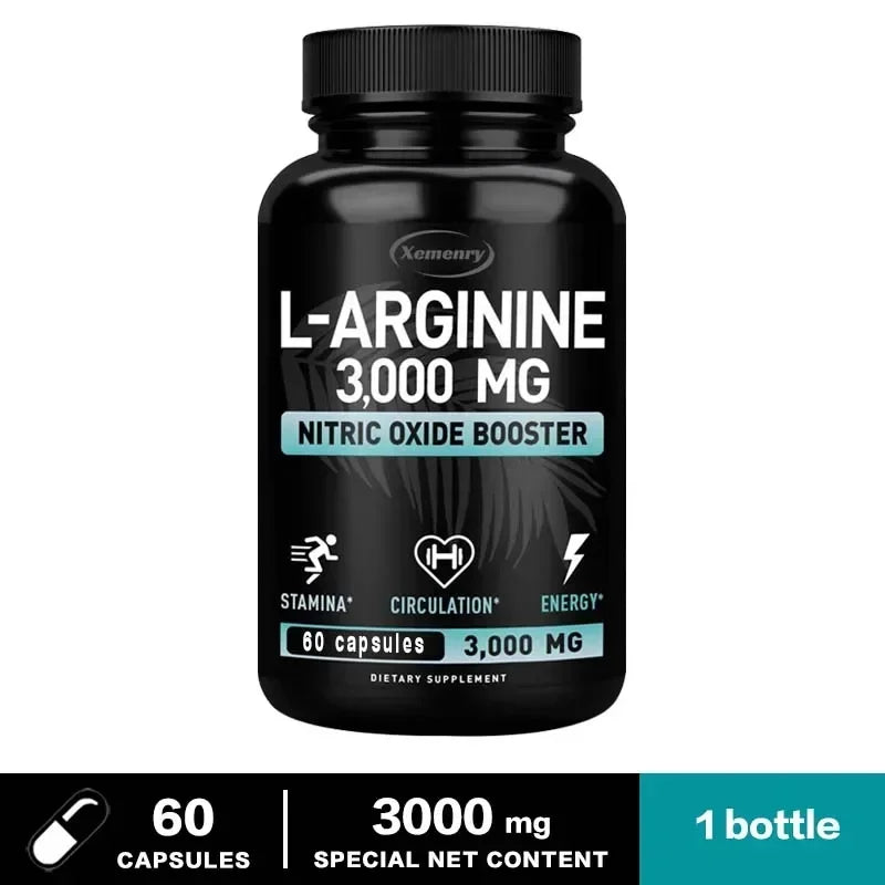 L-Arginine Supplement Boost Endurance -Increase for Energy, Strength,Vascular and Endurance Support During Exercise | Muscle Mas - AMULET RING STORE