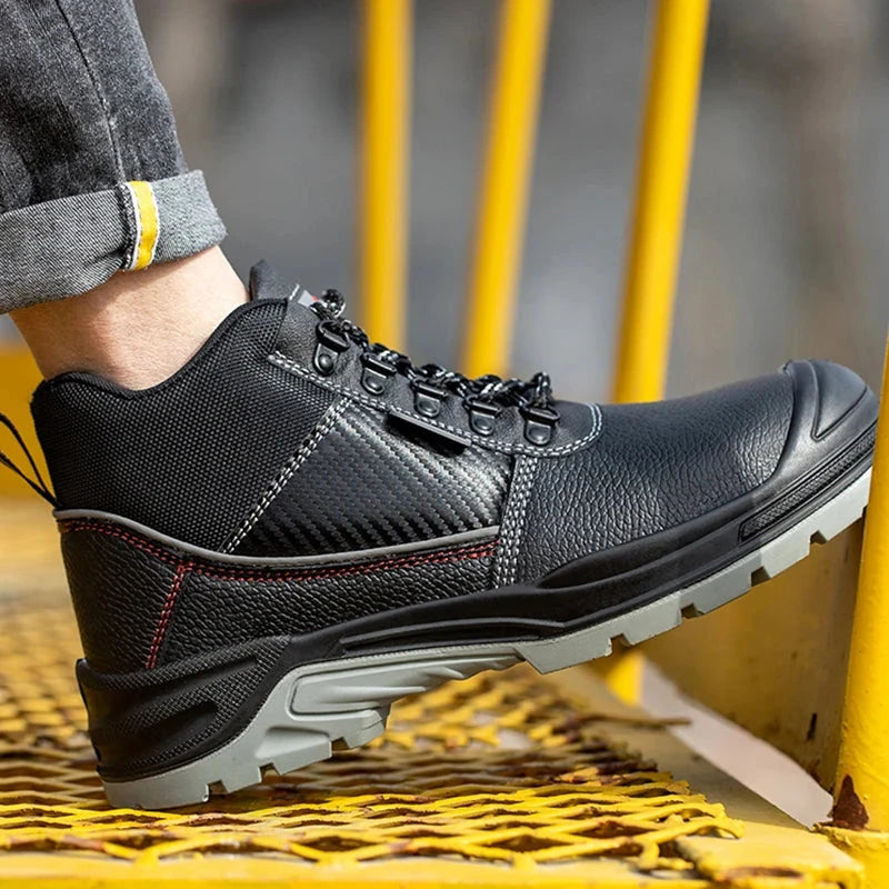 Safety Shoes Men Waterproof Work Boots Anti-smash Anti-puncture Protective Shoes Indestructible Steel Toe Boots Outdoor Sneaker - AMULET RING STORE