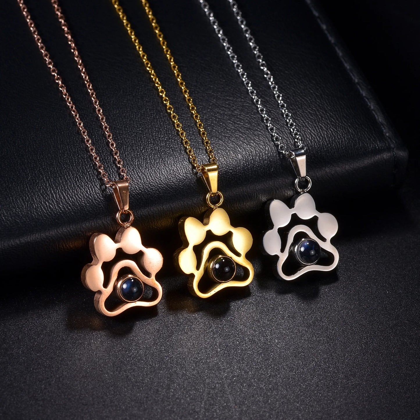 Atoztide Personalized Custom Photo Projection Necklace Heart with Picture Stainless Steel for Women Valentine's Day Jewelry Gift