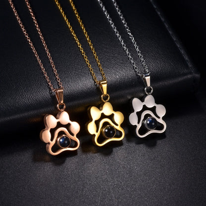 Atoztide Personalized Custom Photo Projection Necklace Heart with Picture Stainless Steel for Women Valentine's Day Jewelry Gift