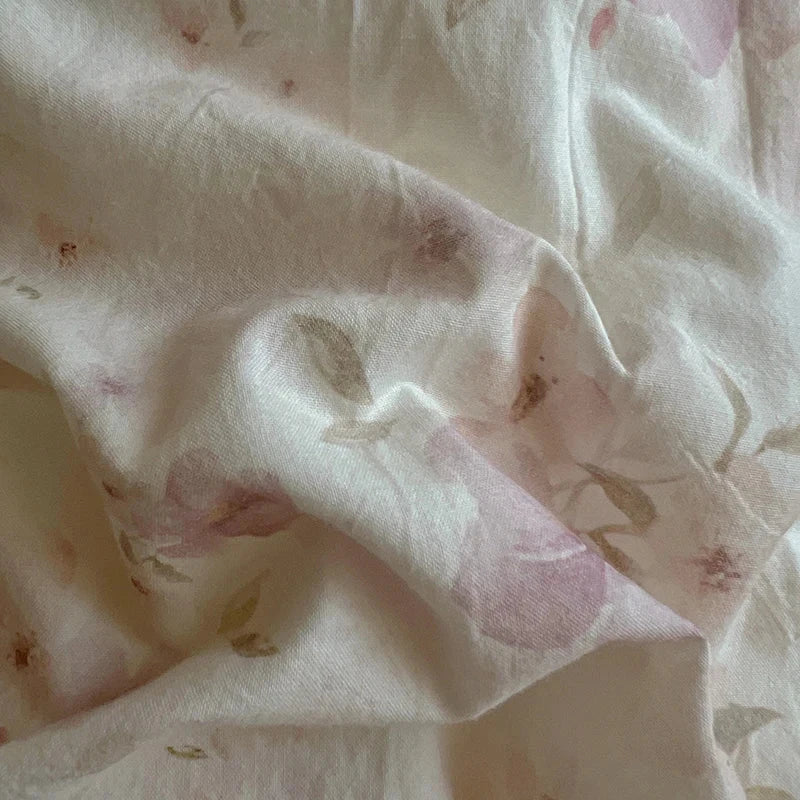 Washed Cotton Duvet Cover Sets Single/Queen/king Flower Printed Bedding Set Princess Style e housse de couette 220x240 with Lace - AMULET RING STORE