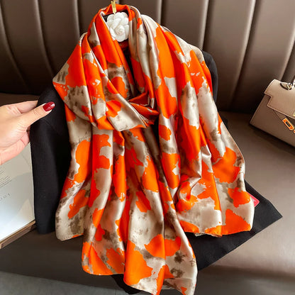 Spring Scarf Women's Luxury Design Scarf Silk Smooth Scarf Soft Muslim Headband Shawl Beach 85x180cm - AMULET RING STORE