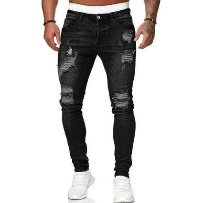 Ripped Jeans Men Stretch Skinny Grey Blue Black Hip Hop Denim Trousers Streetwear Casual Slim Fit Jeans for Men Jogging jean