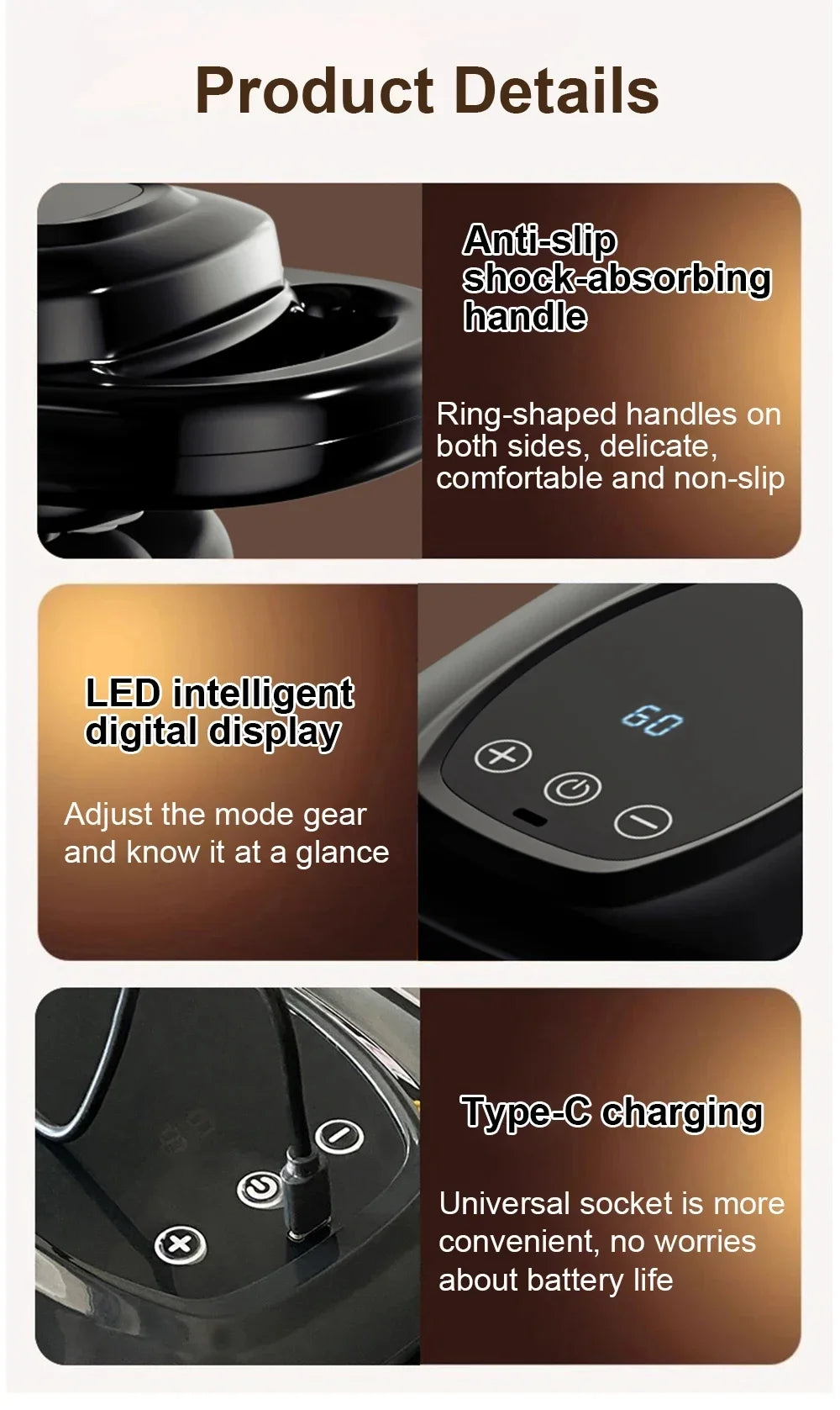 Fascia Gun Six Heads Massage Gun Deep Tissue Muscle Relaxation Body Neck Pain Relief Cervical Spine Massager