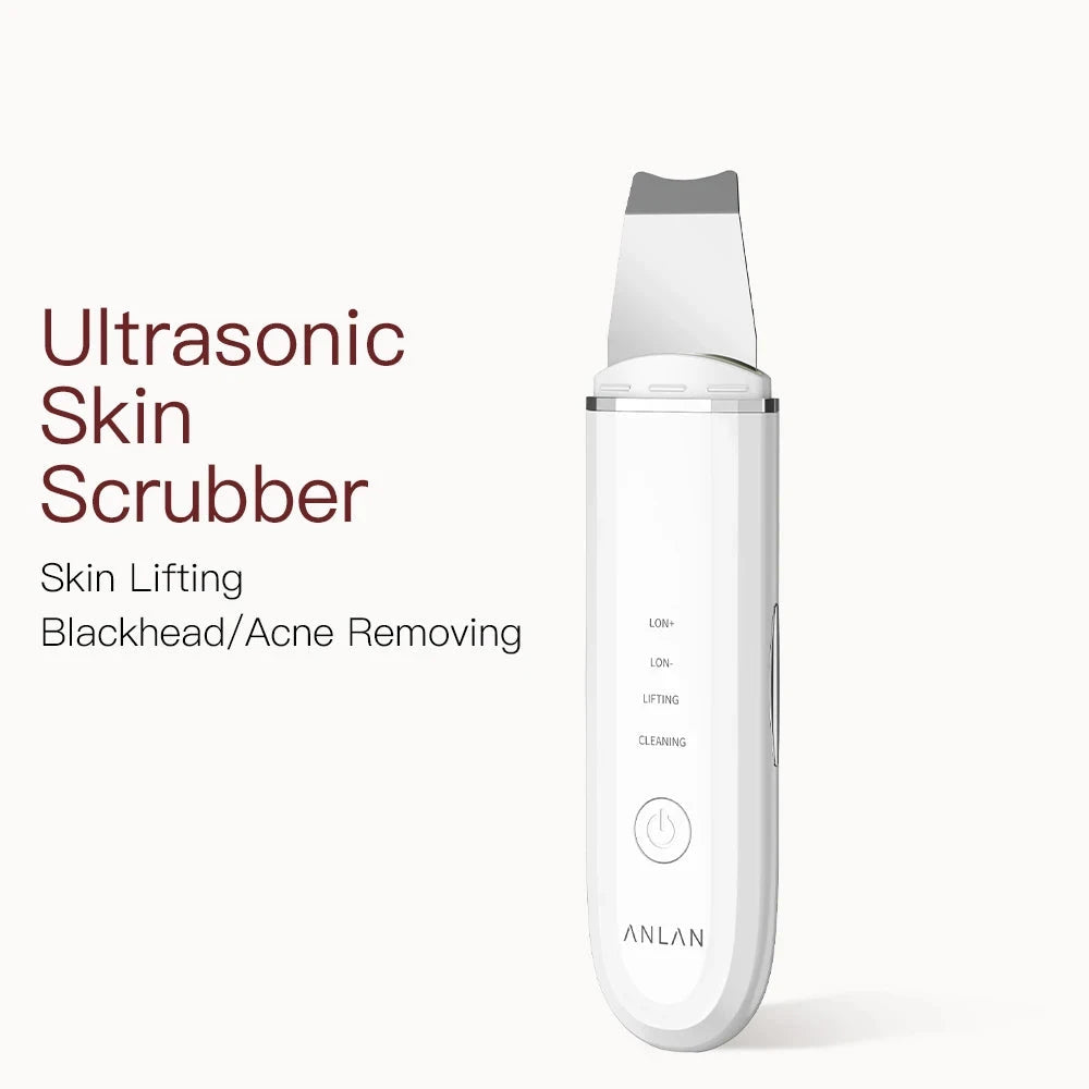 ANLAN Ultrasonic Skin Scrubber Deep Cleaning Peeling Shovel Limpiador Facial Skin Care Face Lifting Machine Ultrasonic Cleaner