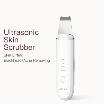 ANLAN Ultrasonic Skin Scrubber Deep Cleaning Peeling Shovel Limpiador Facial Skin Care Face Lifting Machine Ultrasonic Cleaner