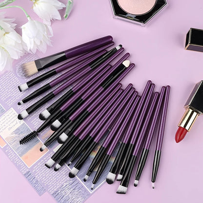 8/20Pcs Eye Makeup Brush Set Portable Soft Makeup Tool Eyeshadow Blending Detail Cosmetics Brush Kit with Makeup Egg Powder Puff - AMULET RING STORE
