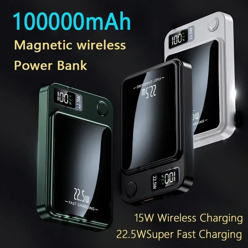 Magnetic Power Bank 30000mAh 15W Wireless Fast Charger for iPhone 15 14 13 Samsung S22 S23 Xiaomi Portable Battery Powerbank - AMULET RING STORE