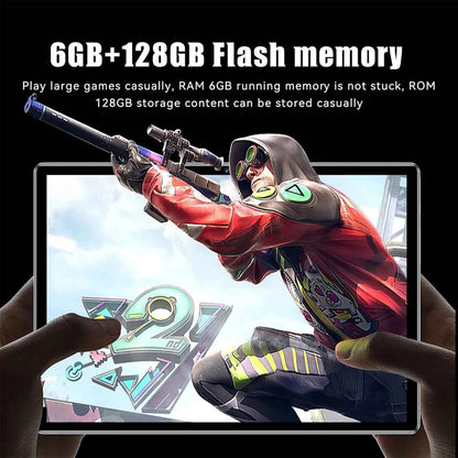 New Arrival 10.1 Inch Octa Core Android Tablets 6GB RAM 128GB ROM 4G Dual SIM Network AI Speed-up Tablet Bluetooth WiFi 6000mAh