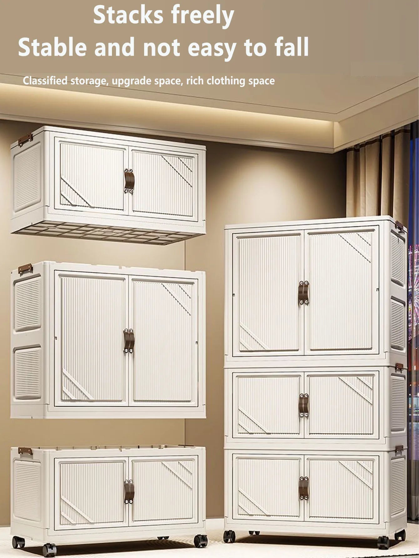 Multi-specification Multifunction White Folding Storage Cabinet Large Capacity Dustproof Wardrobe Storage Box - AMULET RING STORE