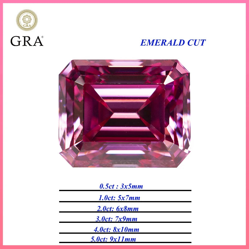 Pink Moissanite Stones with GRA Certificate Round/Pear/Oval/Emerald/Heart/Cushion/Princess/Asscher/Radiant Cut