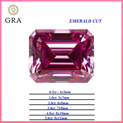 Pink Moissanite Stones with GRA Certificate Round/Pear/Oval/Emerald/Heart/Cushion/Princess/Asscher/Radiant Cut
