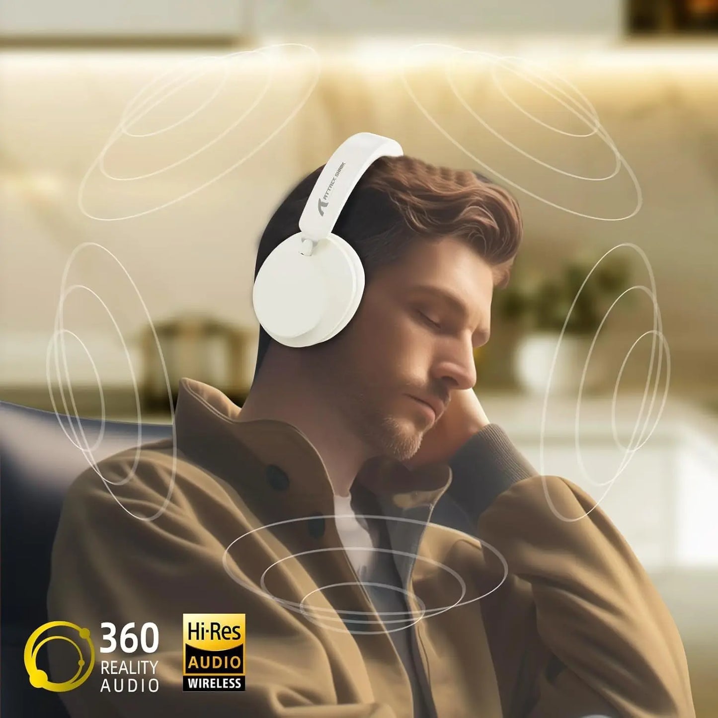 ATTACK SHARK G500 Wireless Over-ear Noise Canceling Headphones,Bluetooth ANC Gaming Headset with BT 5.3/3.5mm Audio Cable