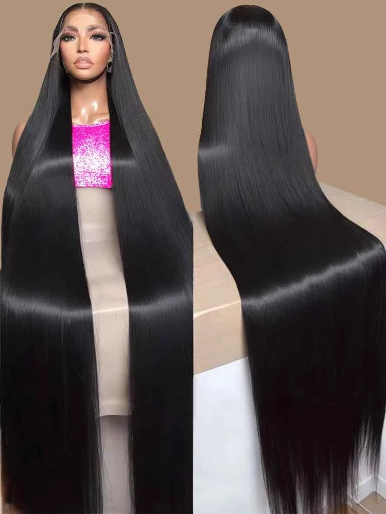 300% High Density Straight Human Hair Wigs 13x6 13x4 HD Lace Front Wig Brazilian 40 46 Inch 360 Full Lace Frontal Human Hair Wig