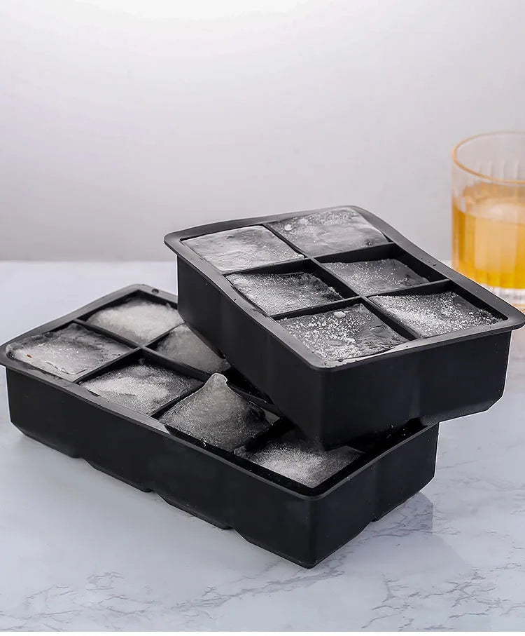 4/6/8/15 Grid Big Ice Tray Mold Giant Jumbo Large Food Grade Silicone Ice Cube Square Tray Mold DIY Ice Maker Ice Cube Tray - AMULET RING STORE